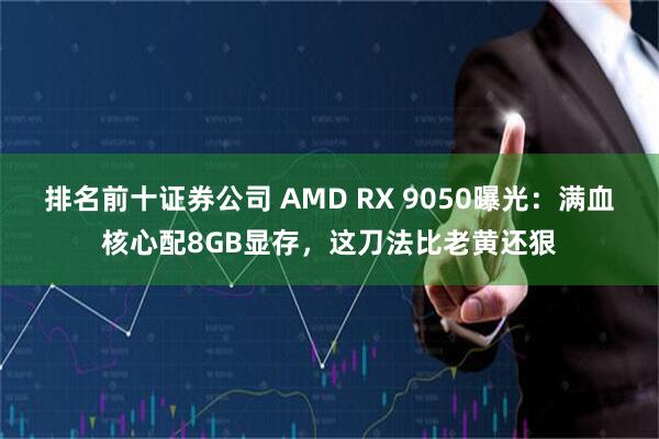 排名前十证券公司 AMD RX 9050曝光：满血核心配8GB显存，这刀法比老黄还狠